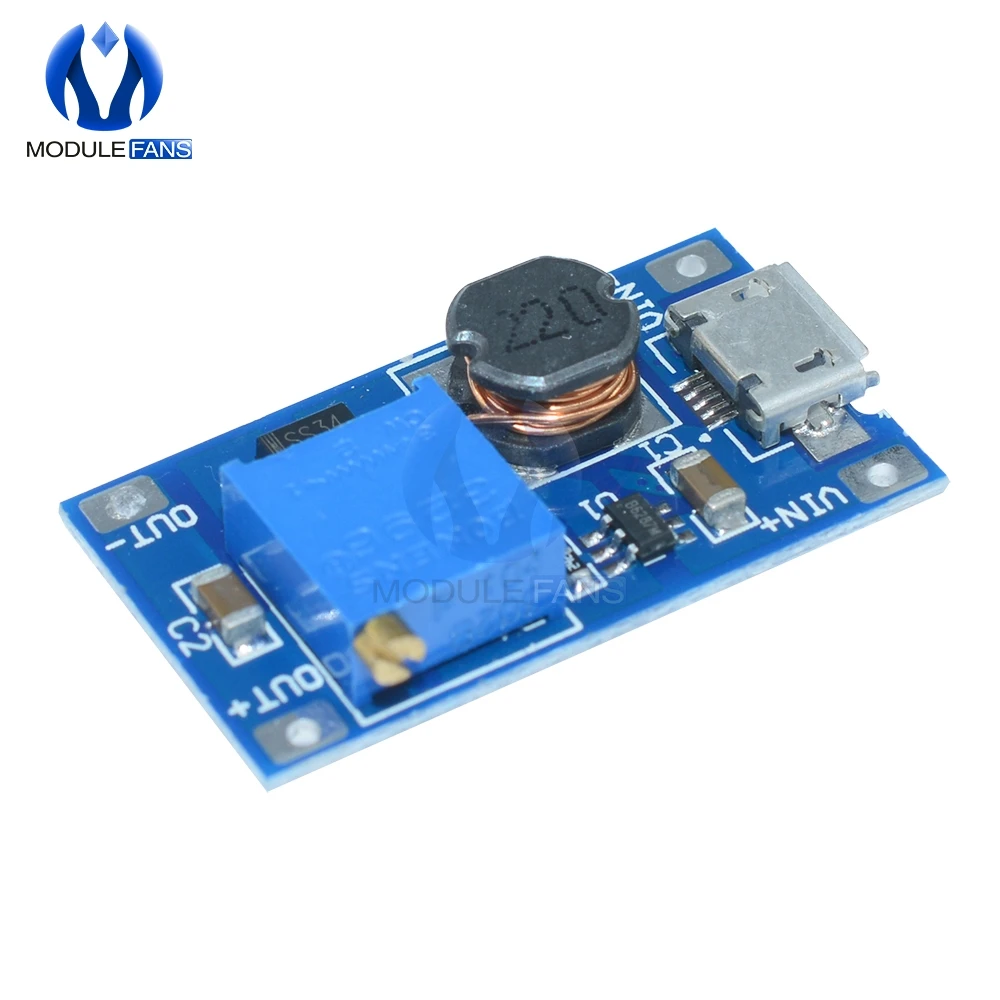 Регулируемая плата повышения мощности MT3608 Повышающий Модуль с Micro USB LM2577 замена