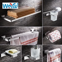weyuu metal bathroom series towel rack soap dishtoilet paper holder and more stainless steel bathrooms hardware sets square