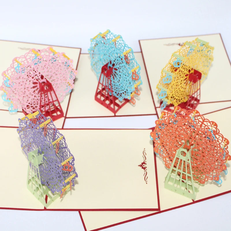 3D лазерная резка горячий поп ручная резьба колесо обозрения бумажные