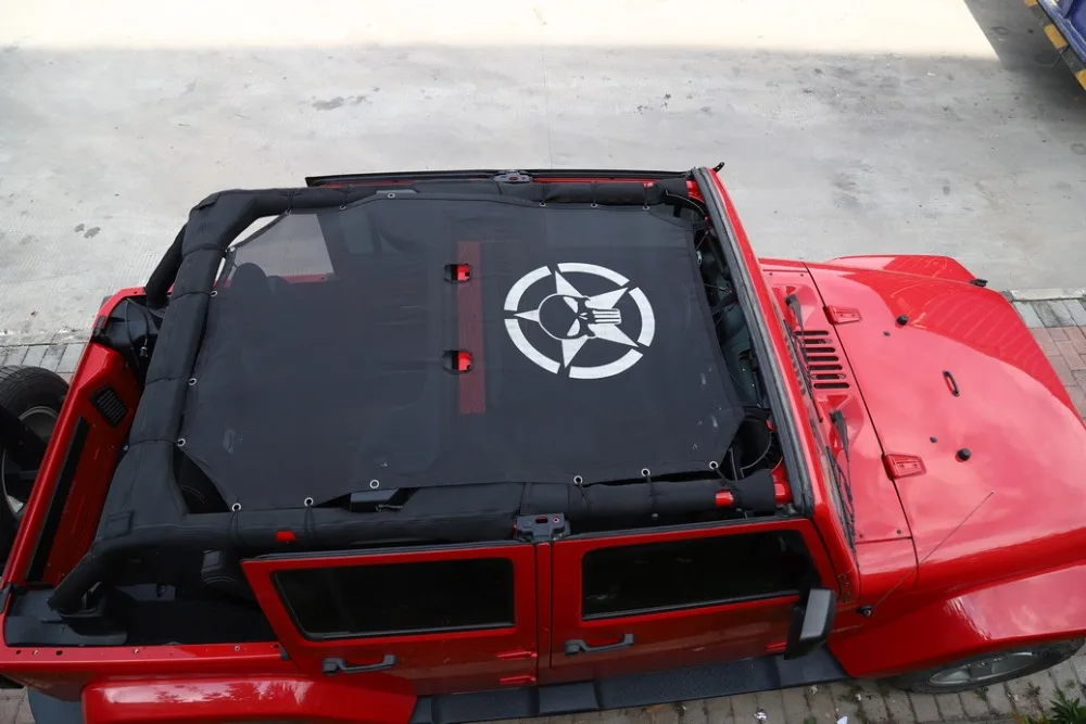 CarCarHome крыше зонт Anti UV лучей доказательство сеточку нейлон снаружи для Jeep Wrangler jk 2/4 двери 2007- 17