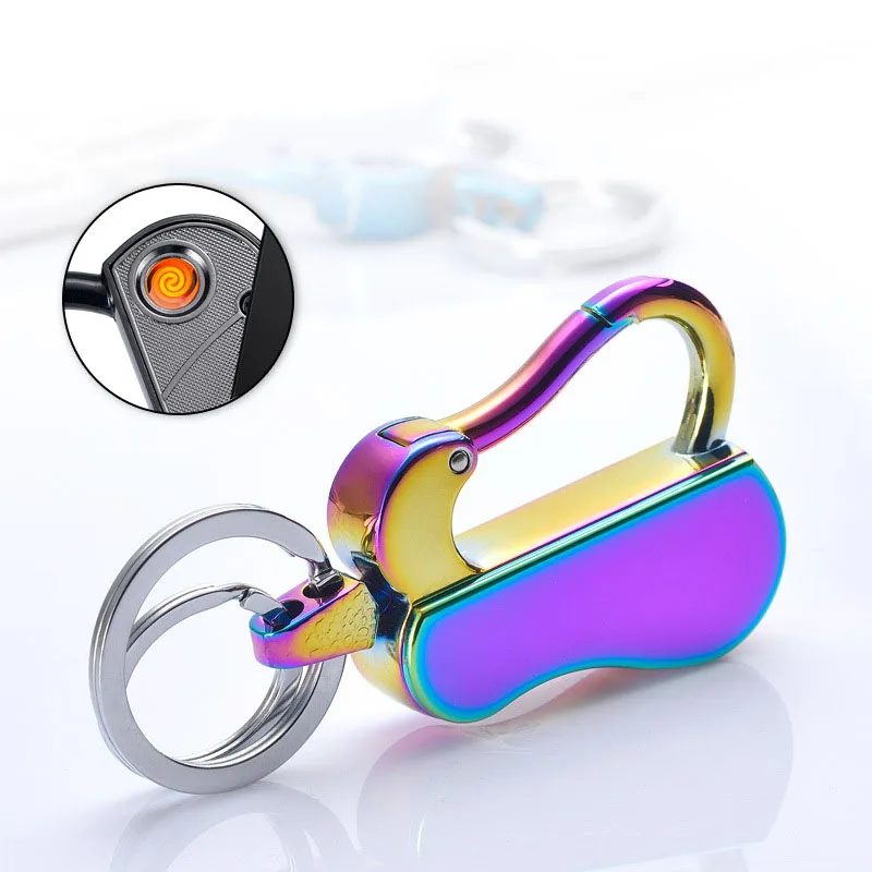 2 in 1 Multi-Function Keychain Lighter Charging USB Cigarette Electric Heating Wire Ignition | Дом и сад