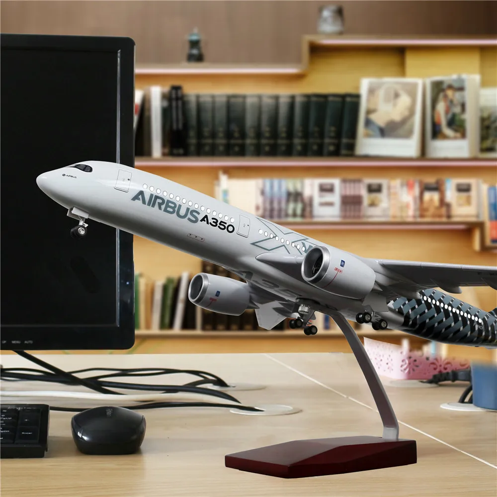 46 см 1:160 литая модель самолета Airbus A350 светодиодный светильник (Сенсорное или