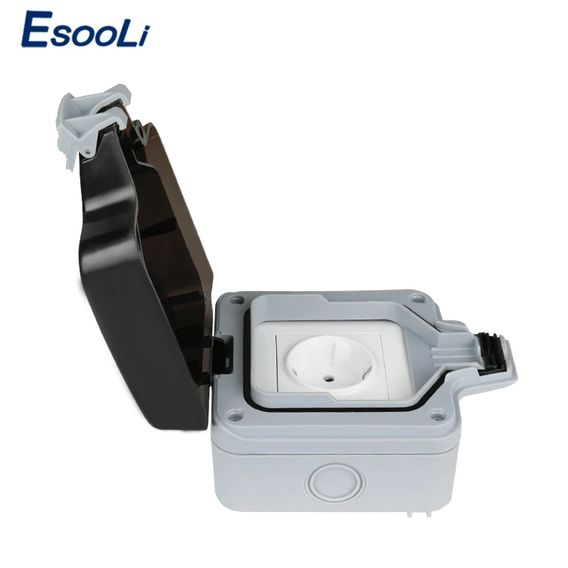 Esooli IP66 водостойкая наружная настенная розетка 16А стандарт ЕС электрическая