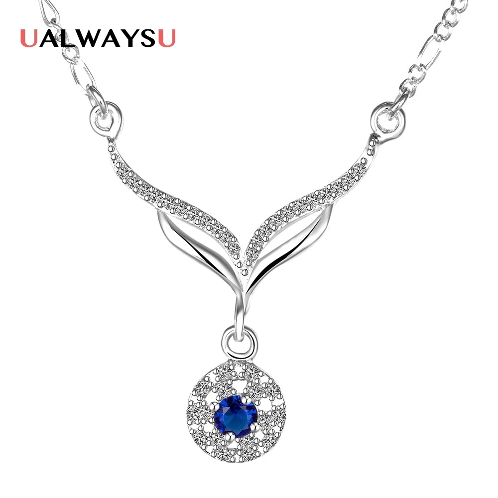 N498 Оптовая Продажа Модные с серебряным покрытием Jewelry тонкой цепочке синий