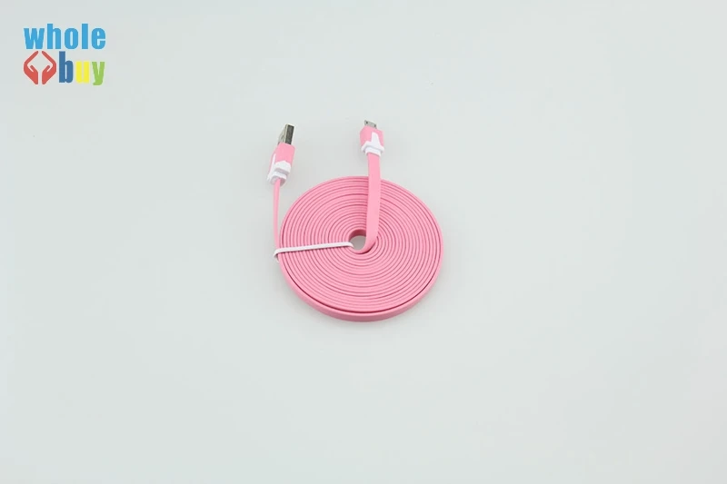 100 шт./лот 1 м 2 м 3 м цветной плоский кабель V8 Micro USB 5pin 8pin кабель для зарядки и передачи данных для samsung S3/S4 Xiaomi Iphone X 10 8