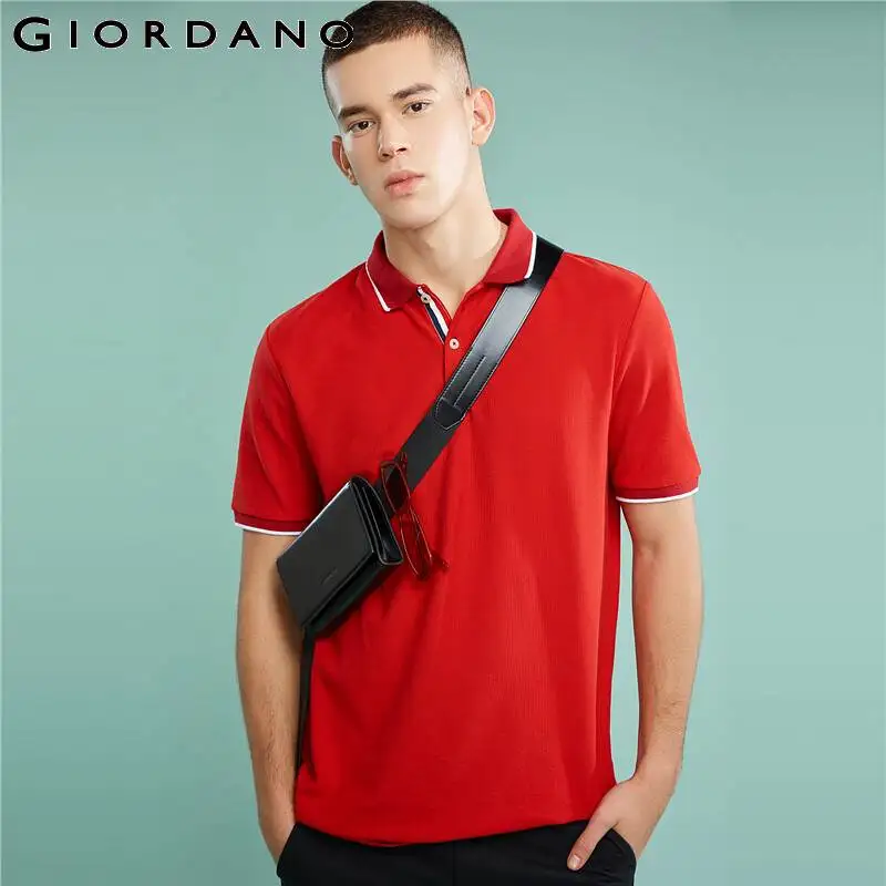 Giordano Футболка Polo slim fit с боковыми разрезами на талии выполнена в нескольких