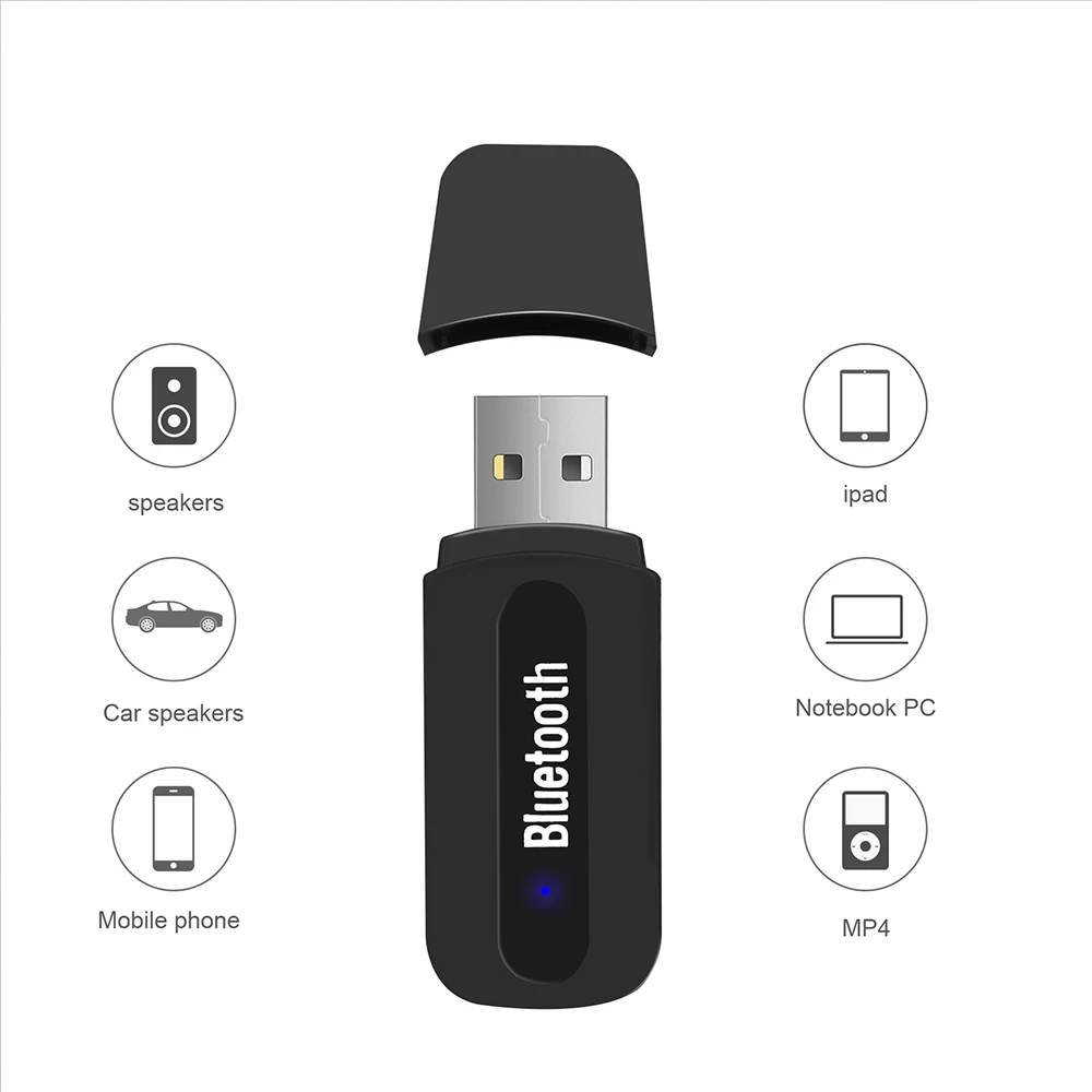 Rylybons 3 5 мм USB автомобильный комплект Bluetooth Aux аудио приемник адаптер один выход