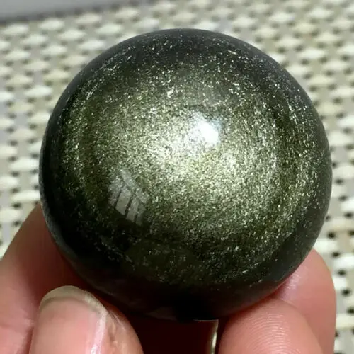 

Golden !! NATURAL CATS EYE OBSIDIAN QUARTZ CRYSTAL SPHERE BALL RARE