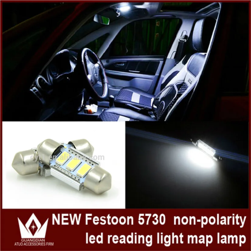 10 шт./лот Ярко-белый 31 мм 3SMD 5730 C5W купольная лампа для номерного знака фестона