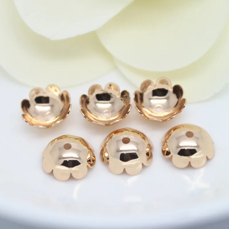 Гипоаллергенные бусины наконечники для цветочных сосудов золотистые колпачки