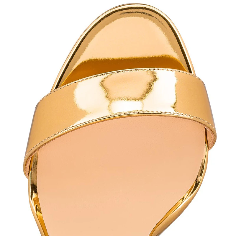 Женские босоножки из лакированной кожи вечерние на очень высоком каблуке с