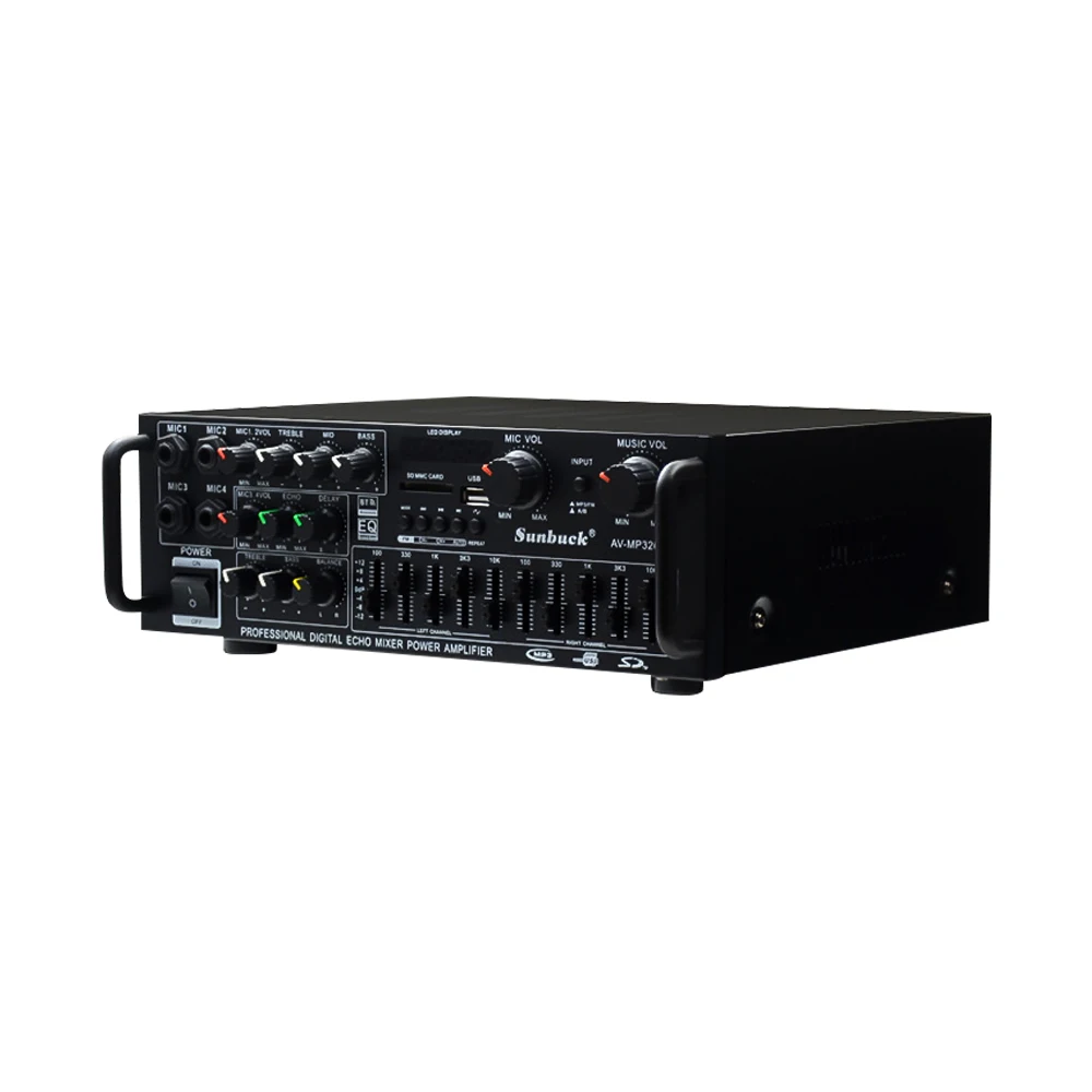 SUNBUCK 150 Вт* 2 220 в домашний Bluetooth HiFi усилитель высокой мощности эквалайзер Эквалайзер 12 в автомобильный уличный радио Многофункциональный усилитель мощности