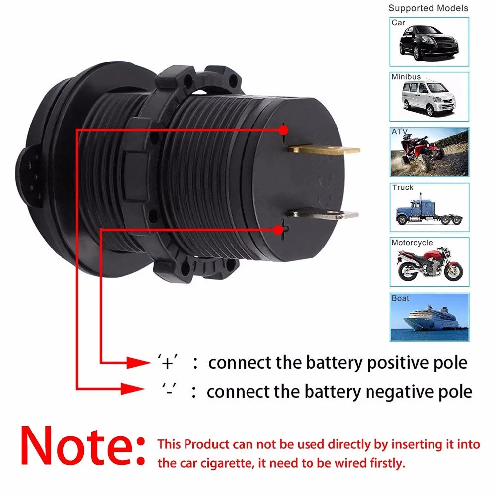 Универсальный автомобильный прикуриватель Зарядное устройство usb-устройство для DC12V-32V Водонепроницаемый Dual USB Зарядное устройство 2 Порты Мощность разъем 5В 2.1A/2.1A