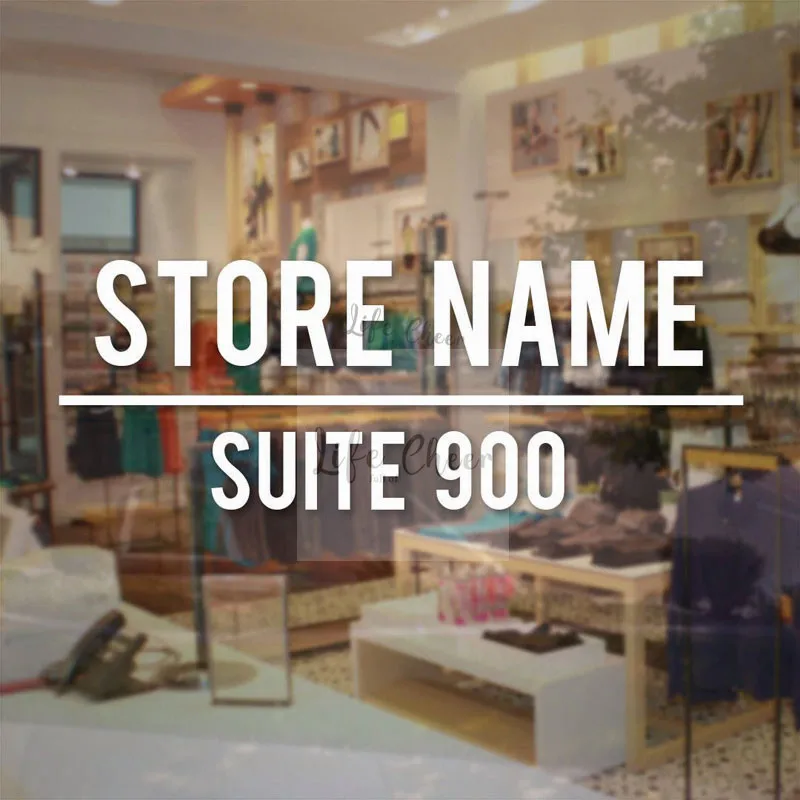 

Personalized Store Name Wall Sticker Custom Any Company Logo Wall Vinyl Decal Shop Window Removable Poster Art Decoration AC097