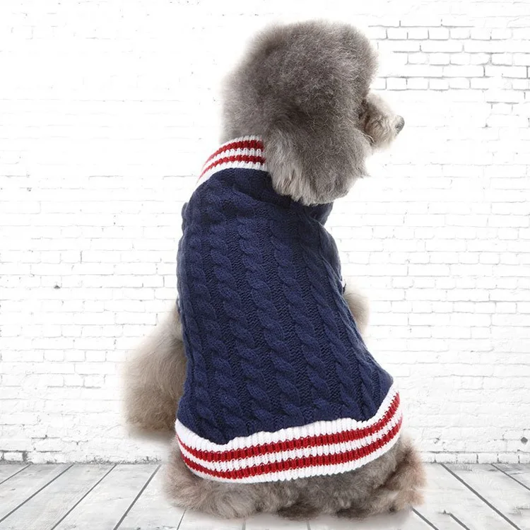 Pet Christmas Sweaters Reindeer Dog Clothes Autumn Striped Sweet Sweater Halloween Snowflakes Winter | Дом и сад