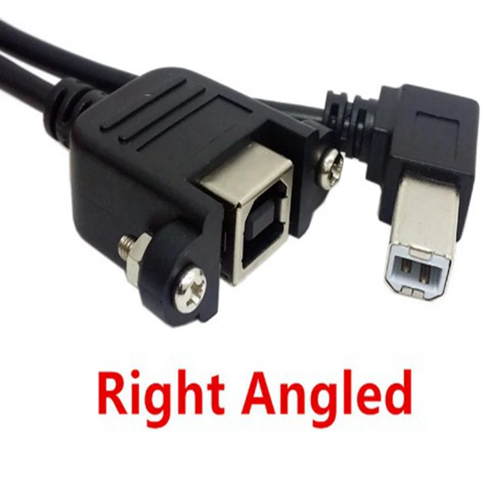 USB 2 0 90 градусов левый и правый угловой B Тип Мужской Женский удлинитель с винтами