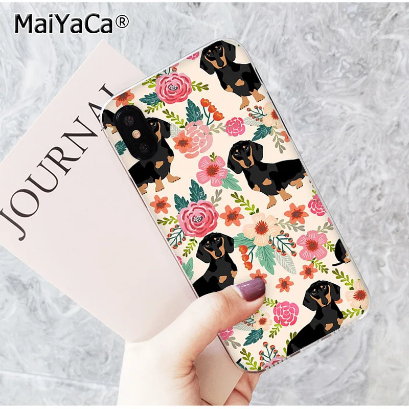 MaiYaCa Такса Doxie Цветок Собака Щенок чехол для телефона Apple iphone 11 pro 8 7 66S Plus X XS MAX 5S SE XR |