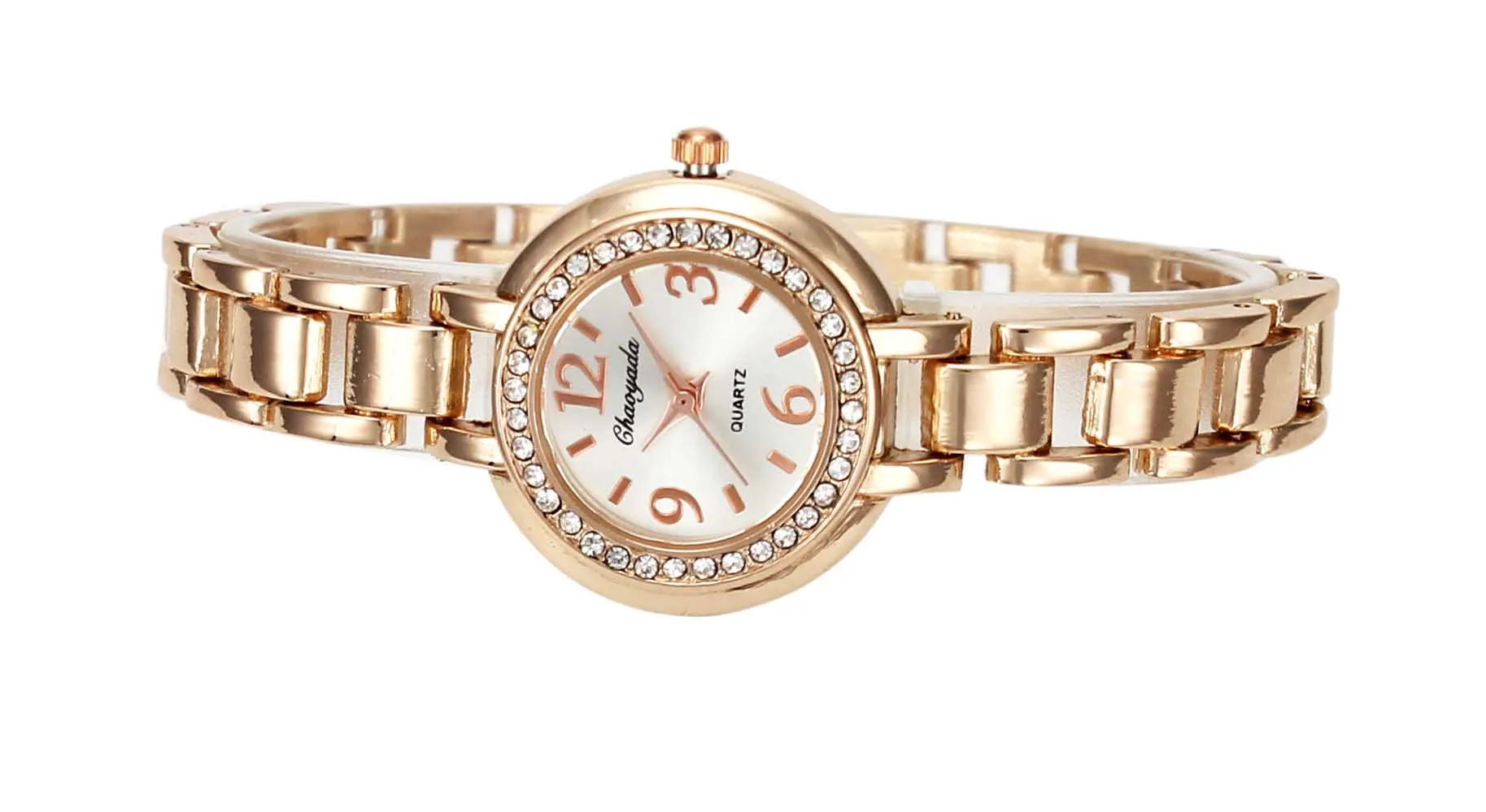 Роскошные розовое золото Кристалл Для женщин Дамы ювелирные цепочки браслет