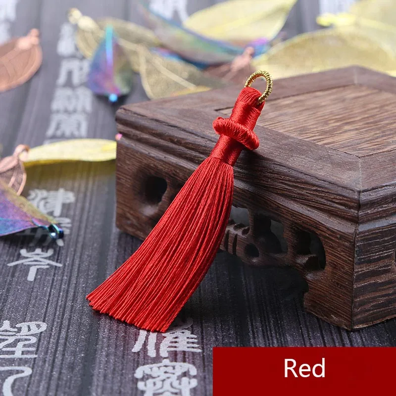 Red Mibrow 5 шт./лот 8 см длинные разноцветные хлопковые шелковые шнуры с кисточками для сережек Очаровательная подвеска атласная кисточка для изготовления ювелирных изделий - Цвет: Red