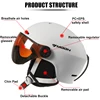 MOON Skiing Helmet Goggles Integrally-Molded PC+EPS High-Quality Ski Helmet Outdoor Sports Ski Snowboard Skateboard Helmets 5