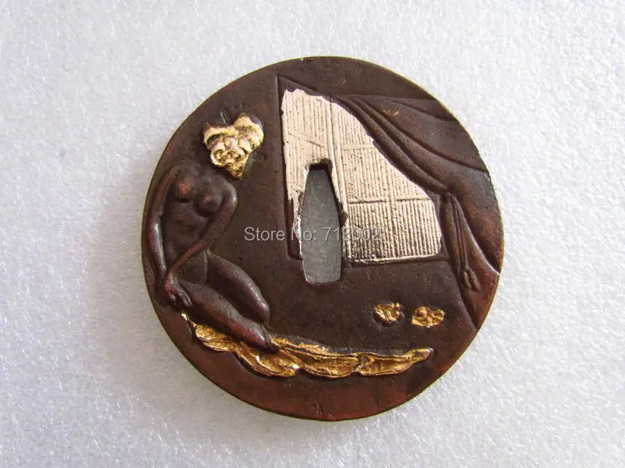 Винтажная медь Цуба фитинг часть для Катана японский меч самурая Tsuba|part| |