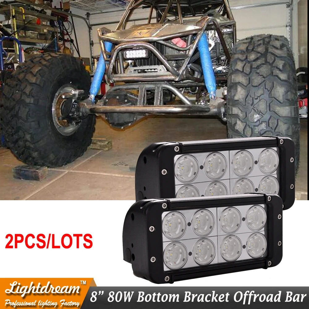 Car Led Light Bar 80w 8 inch led bar light Spot Flood Combo beam 12V 10W off road worklight driving lamps x2 external lights | Автомобили