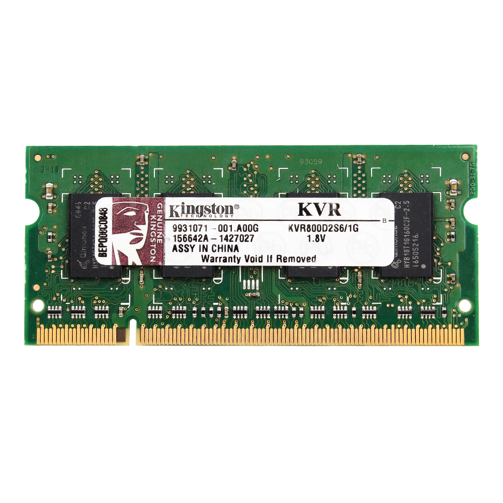 

Оперативная память Kingston для ноутбука, 2 ГБ 1 ГБ DDR2 800HMZ DDR2 PC2-6400S 2 ГБ = 2 шт. * 1G, ОЗУ для ноутбука 1,8 в