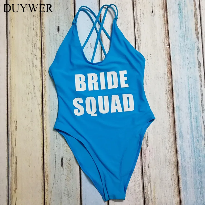 Красный Одна деталь купальник BRIDE SQUAD с принтом букв купальники бикини высокой