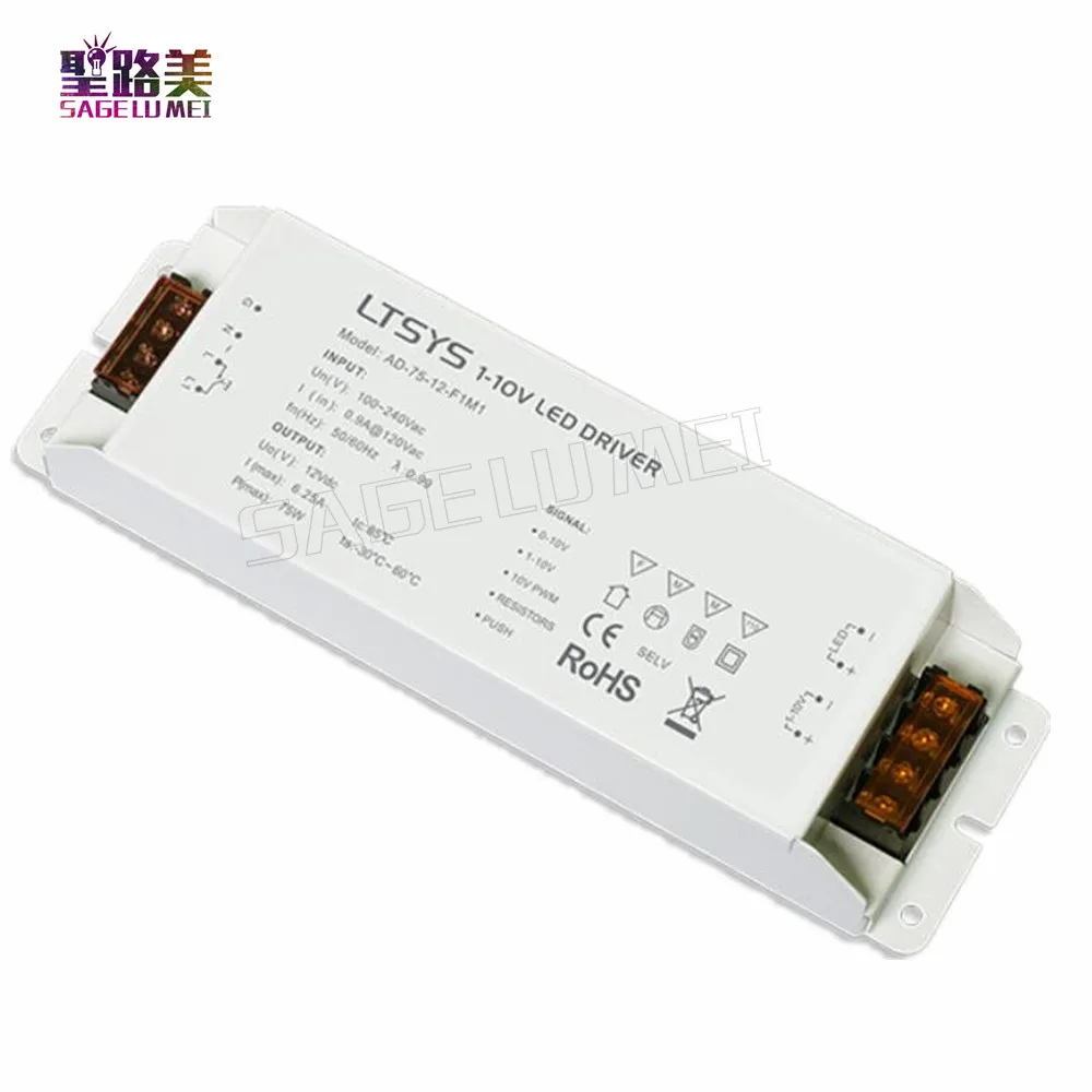 Бесплатная доставка LTECH CV светодиодный драйвер AD 75 12 F1M1 AC 110 V 220 вход DC 6.2A Вт Выход