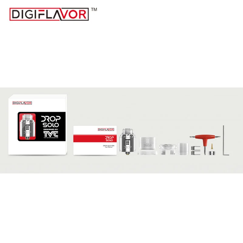 Оригинал Digiflavor Drop Solo RDA одинарная катушка 22 мм две крышки стандартная электронная