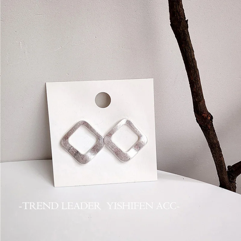 Женские серьги гвоздики с геометрическим рисунком GWACC корейские Металлические