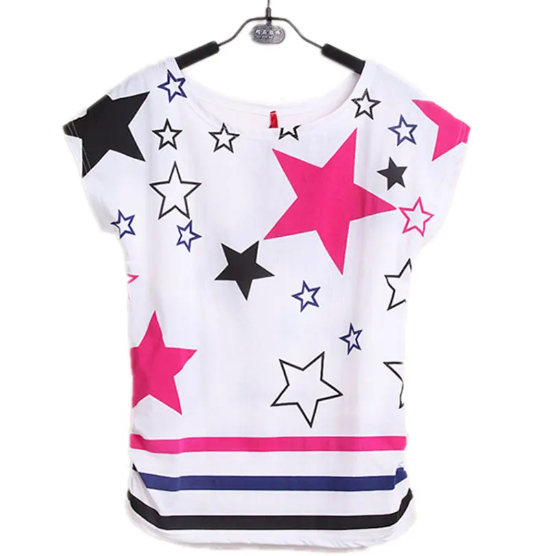 

2019 Top Selling New Style Summer Woman Tops Cotton Loose Size Casual Printed Female O-neck Short Sleeve Tshirts Tees