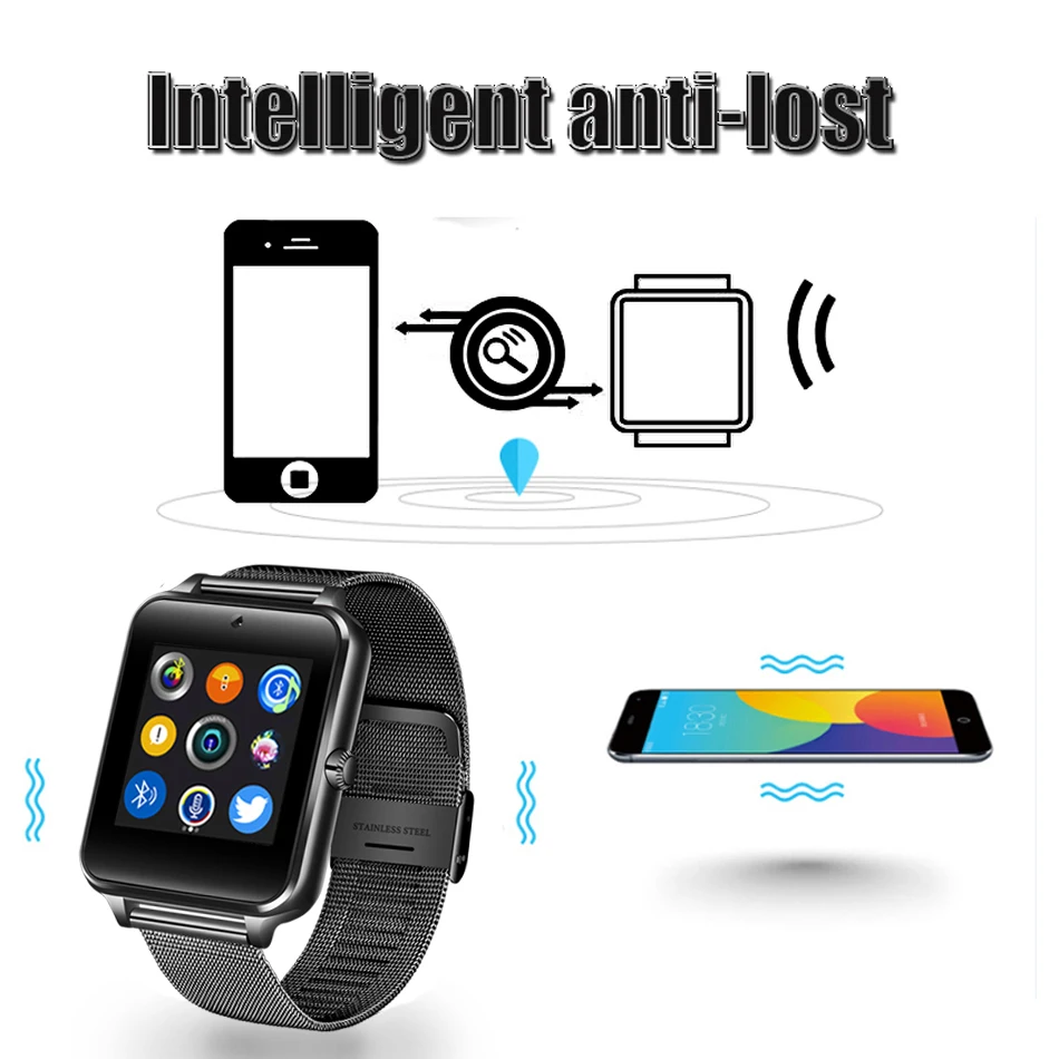 Bluetooth смартфон часы мужские спортивные Шагомер модные нержавеющие стальные «Умные» часы Поддержка SIM tf-карты камеры Android