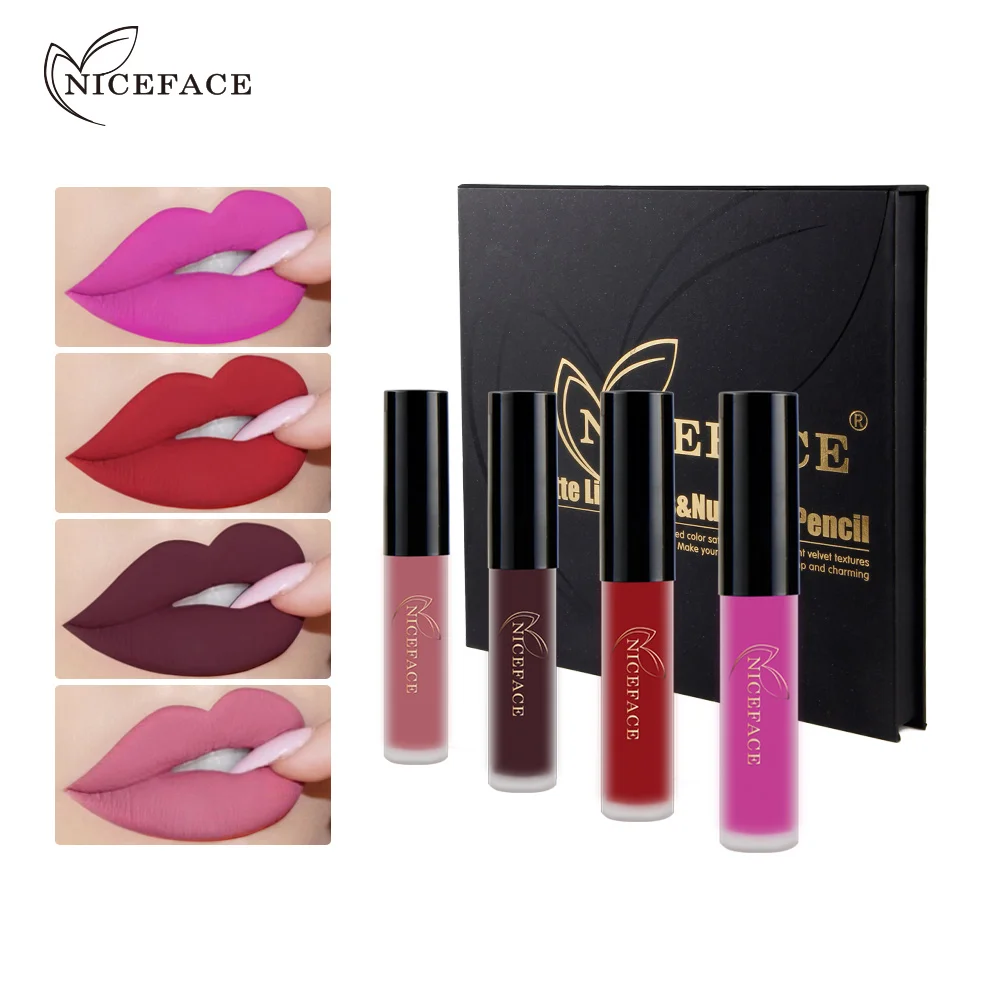 Niceface 24 шт./компл. матовый стойкий блеск для губ цвета водонепроницаемый текстура