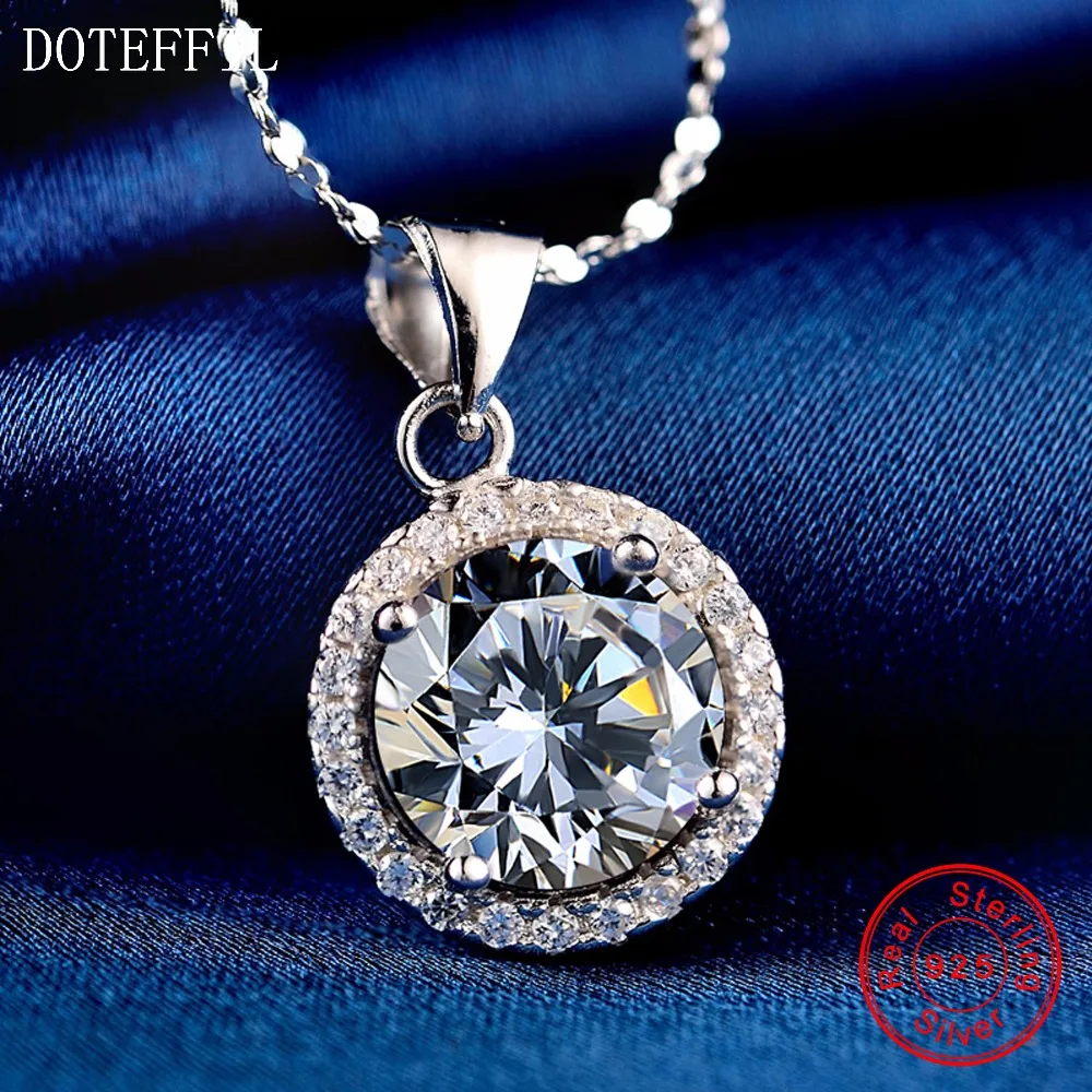 Женское ожерелье из серебра 925 пробы классическое очаровательное круглое с