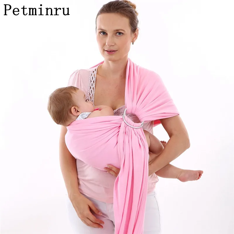 Petminru слинг кенгуру Обёрточная бумага для новорожденных одноцветное Цвет Хлопок Эластичность кенгуру Детские Рюкзаки - Цвет: pink