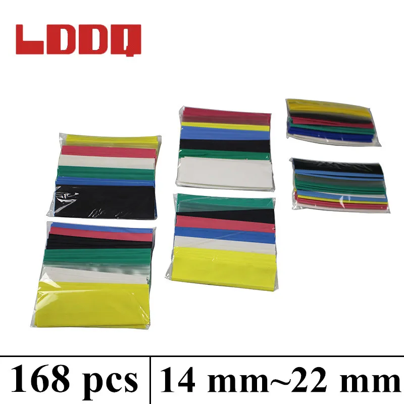 

LDDQ 168pcs Heat shrink tubing insulation shrinkable tube Assortment Electronic Polyolefin Ratio 2:1 Wrap wire Cable Sleeve kit