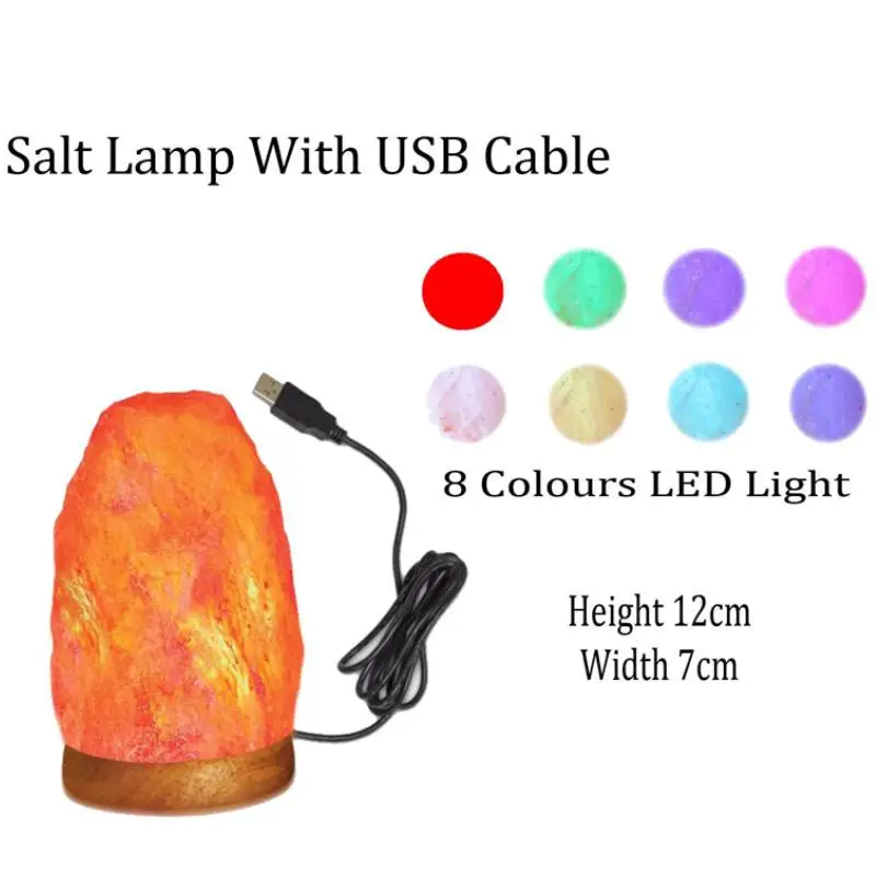 Himalayan salt lamp 7 colors crystal allies gallery flqmmable natural rock relieve pressure ai | Лампы и освещение
