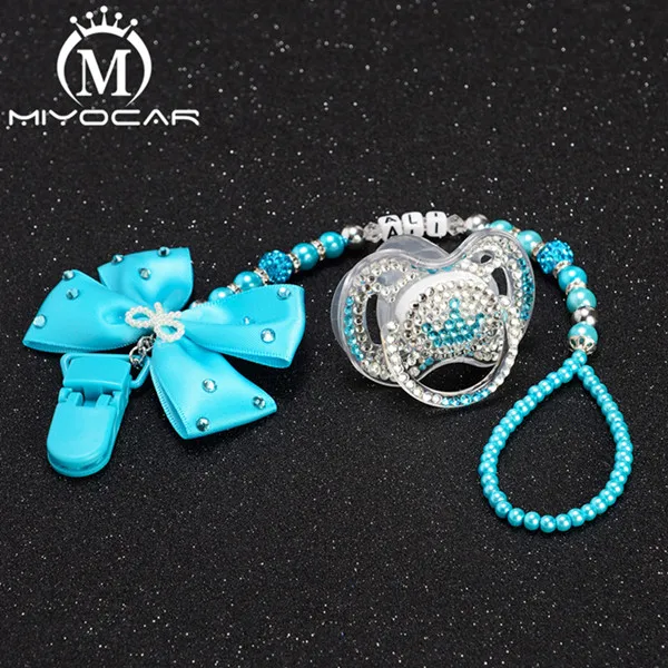 set 6 to 18m MIYOCAR, заказное имя, принцесса, блестящие стразы, пустышка, клипса, пустышка, клипса, блестящая корона, соска/соски/пустышка, набор клипсов - Цвет: set 6 to 18m
