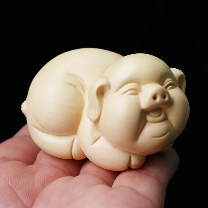 

Резьба по дереву из тополя, поросенок, украшения в виде животных, руль для резьбы, подарки для дома, ювелирные изделия, сувениры для чая, удач...