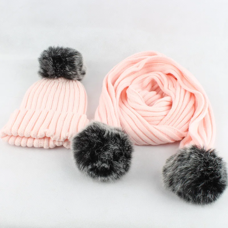 Зимняя теплая женская шапка и шарф из искусственного меха 2017 комплект двух