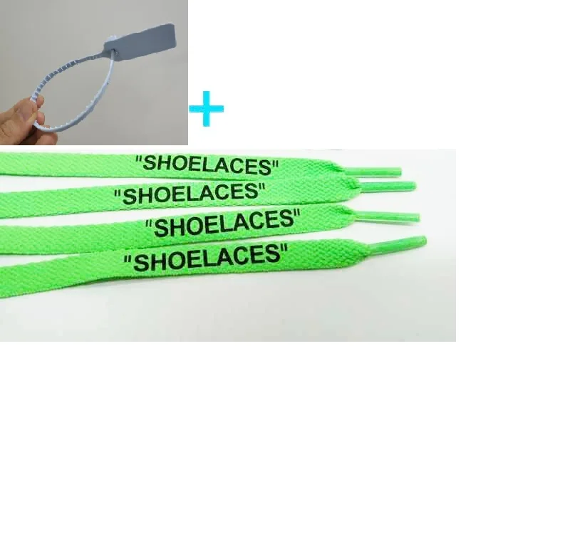 Light blue green Принт "шнурки" Kanye OW для выключения тапки с застежкой-молнией галстуком-бабочкой белые шнурки овальные шнурки веревка кружево AJ обувь западные черные оранжевыми шнурками - Цвет: Light blue green