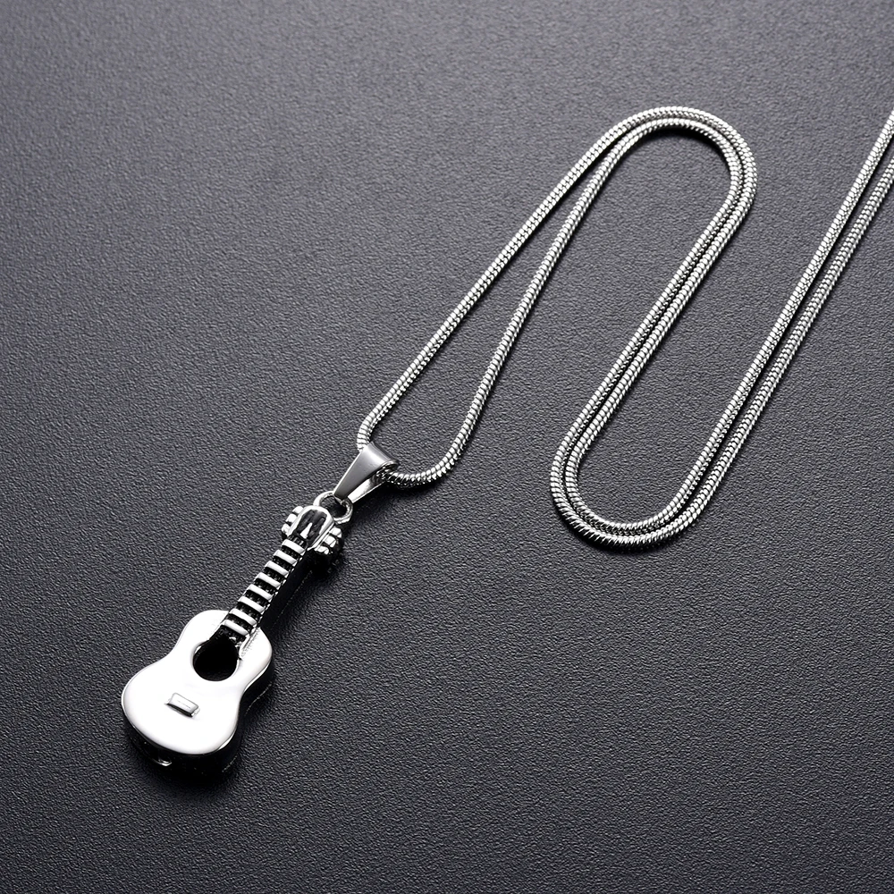 

XWJ9972 New design Hot Selling Music design Guitar Shaped Stainless Steel Cremation Urn Pendant Keepsake Funeral Ashes Holder