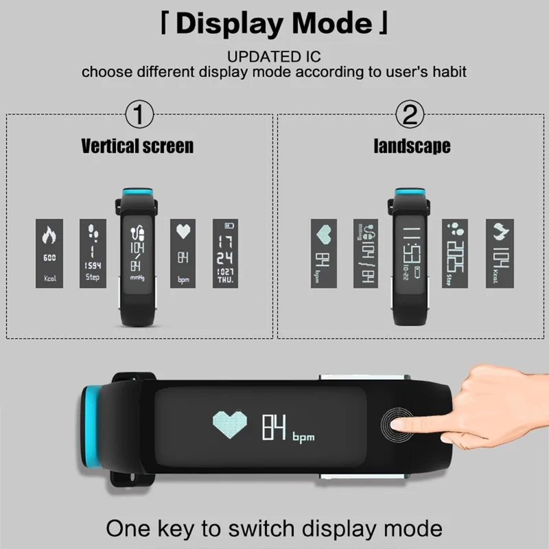 Wearable Bluetooth Wristband Blood Pressure Heart Rate Tracker Passometer Waterproof Swim Sports Smart Bracelet for IOS Android |