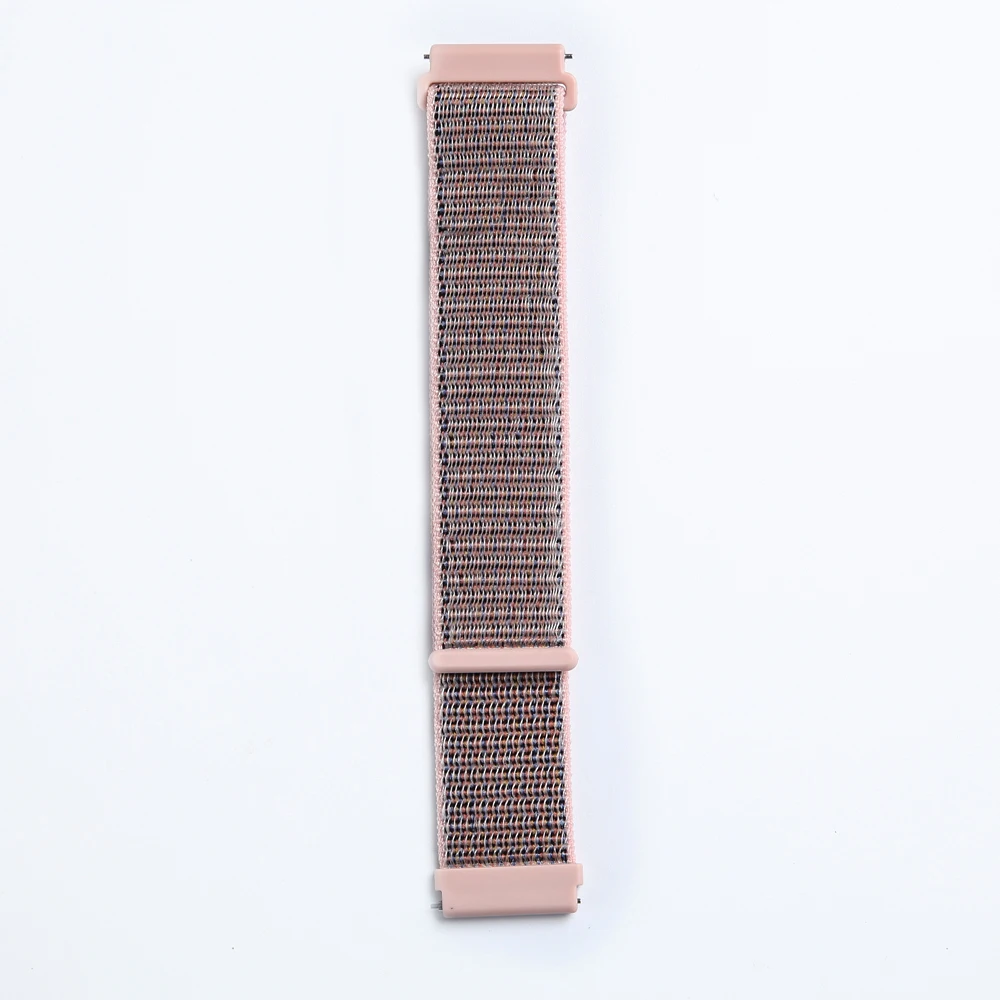 Pink Sand 22 мм ширина 20 мм цветной спортивный нейлоновый ремешок для samsung Galaxy Watch 42 мм 46 мм ремешок регулируемое закрытие нейлоновые Ремешки для наручных часов с булавками - Цвет ремешка: Pink Sand