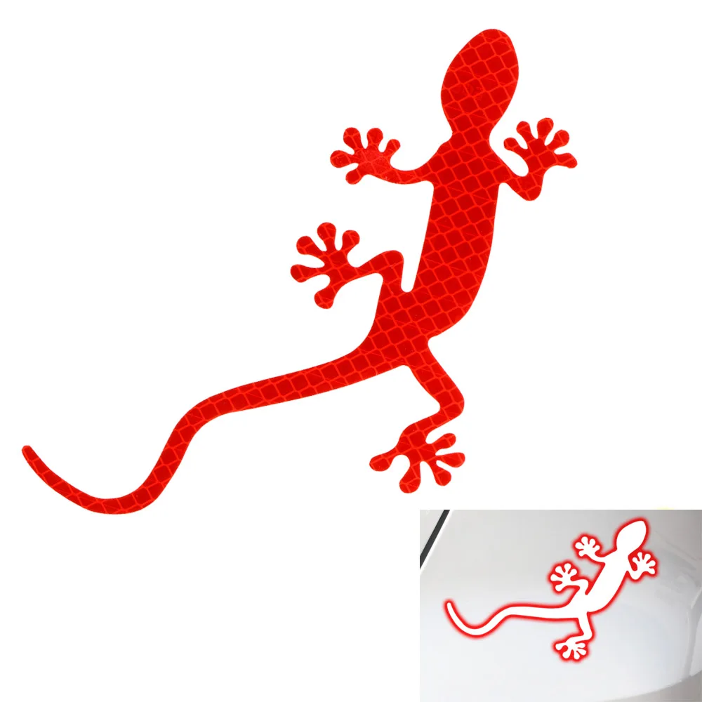 Красный LEEPEE Gecko светоотражающая лента безопасности Предупреждение ющая наклейка Светоотражающая наклейка для автомобиля бампер автомобильный стикер Авто Декор авто-Стайлинг - Название цвета: Красный