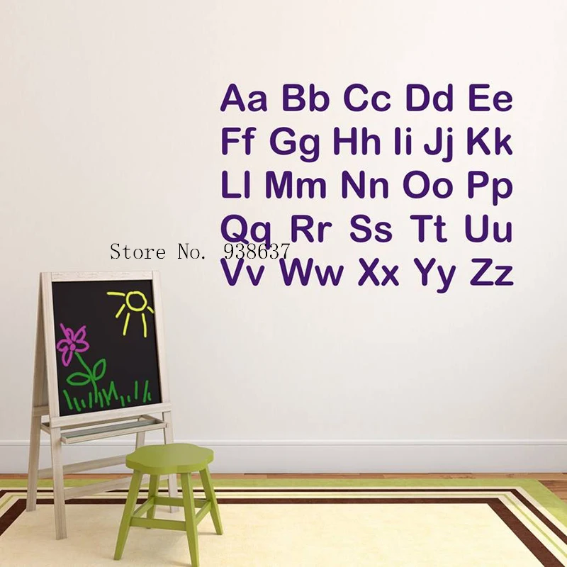 

Alphabet Block Wall Sticker For Kids kindergarten Nursery Living Room Decoration Removable Nontoxic Pvc Material Decals ZA884