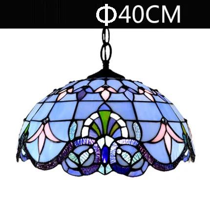 Тиффани-барокко витраж подвесной светильник E27 110-240 в цепь подвесные светильники освещение лампы для дома, гостиной столовой - Цвет корпуса: C40cm