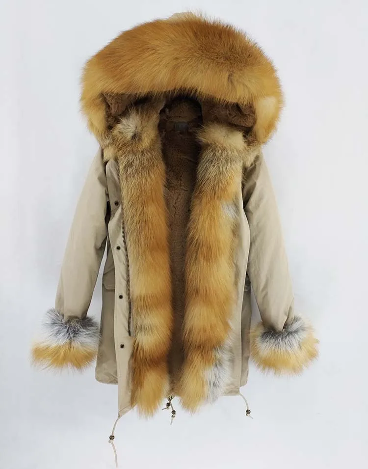 10 OFTBUY, зимняя куртка, Женское пальто с натуральным мехом, длинная парка, верхняя одежда, парки, натуральный Лисий мех, воротник, капюшон, толстая, теплая, уличная одежда, новинка - Цвет: 10