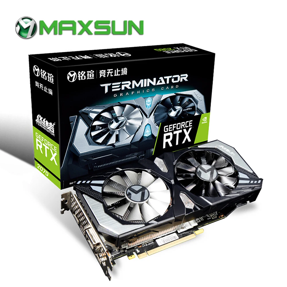 MAXSUN видеокарта RTX2070 8G GDDR6 256bit 14000 МГц 2304 единиц 1410 12nm PCI Express X16 HDMI + DP * 3 DVI 8Pin Turing TU106